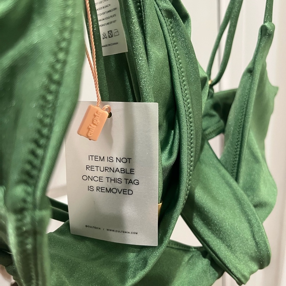 NWT Cult Gaia Teo Cutout One Piece Swimsuit Basil Green S - Picture 3 of 4